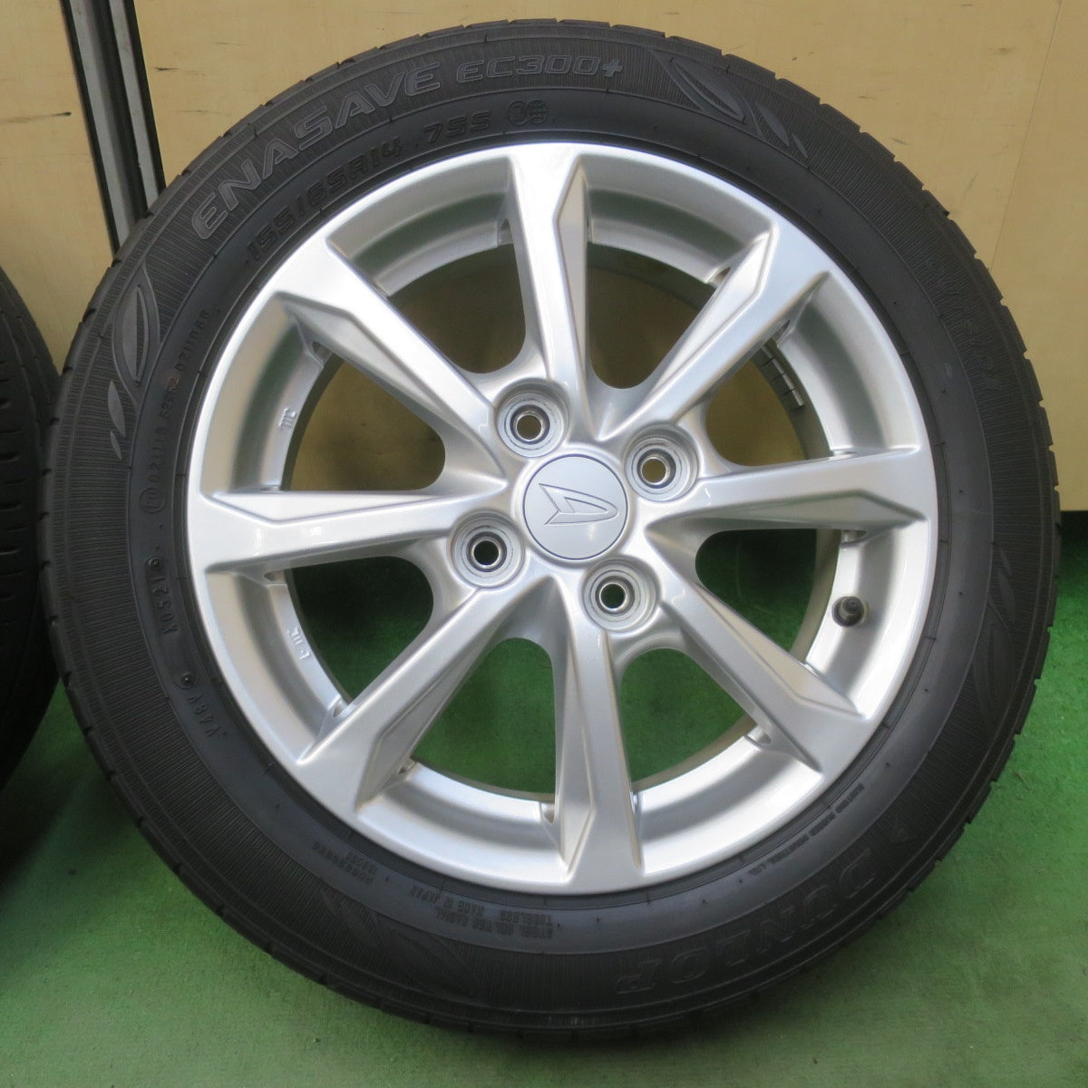 キレイ★ダイハツ タント ムーヴ 等 純正 155/65R14 ダンロップ エナセーブ EC300+ 14インチ PCD100/4H★6051310イノ