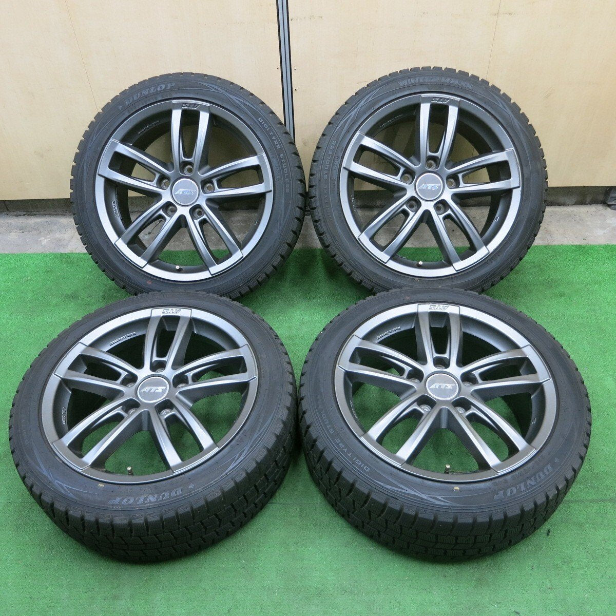 バリ溝！9分★ポルシェ 等 ATS 235/45R18 スタッドレス ダンロップ ウインターマックス WM01 18インチ PCD130/5H★4061801ナス