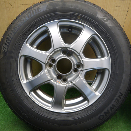 ほぼ未使用！24年◎155/80R13 ブリヂストン NEWNO 社外 アルミ ホイール ニューノ 13インチ PCD100 114.3/4H マルチ◎6081203Hノ