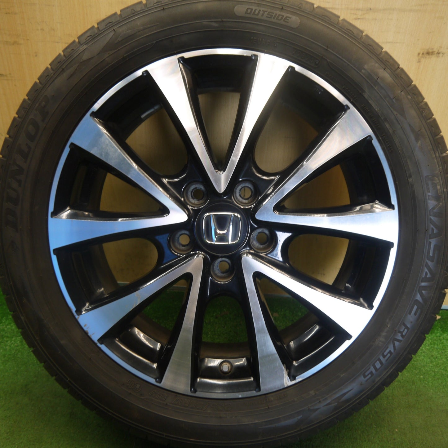 バリ溝！23年！9.5分！1本◎ホンダ RK ステップワゴン スパーダ 純正 205/55R17 ダンロップ エナセーブ RV505 17インチ PCD114.3/5H◎6061206Hノ