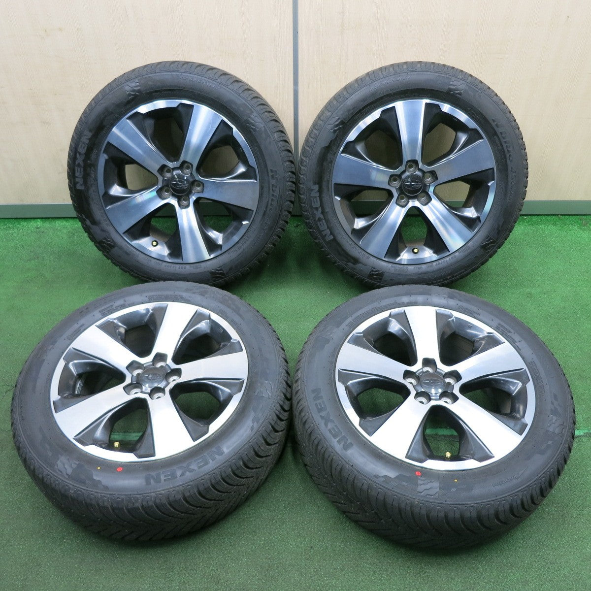 *送料無料* バリ溝！23年！9.5分★スバル XV 純正 225/55R17 ネクセン N'blue 4Season 17インチ PCD100/5H★4032606TNス