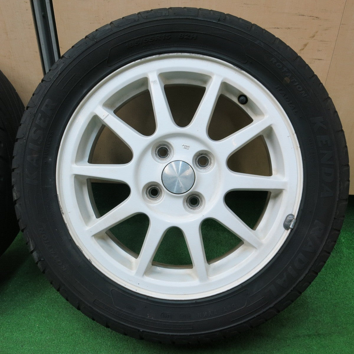 [送料無料] バリ溝！9.5分★スズキ スイフト スポーツ 純正 185/55R15 ケンダ ラジアル カイザー 15インチ PCD100/4H★4051316ナノ