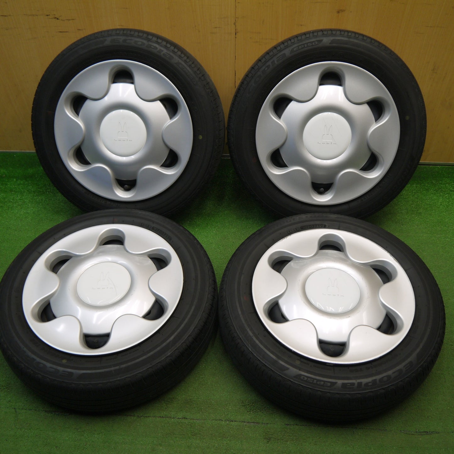 4本価格★スズキ ラパン 純正 スチール 155/65R14 ブリヂストン エコピア EP150 14インチ PCD100/4H★6040104Hノ