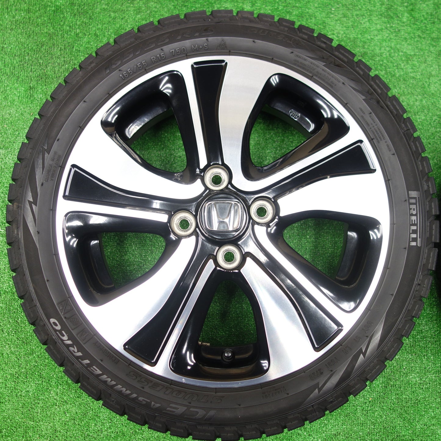 4本価格★ホンダ JG1 N-ONE 純正 165/55R15 スタッドレス ピレリ アイスアシンメトリコ Nワン 15インチ PCD100/4H★5112101KTス