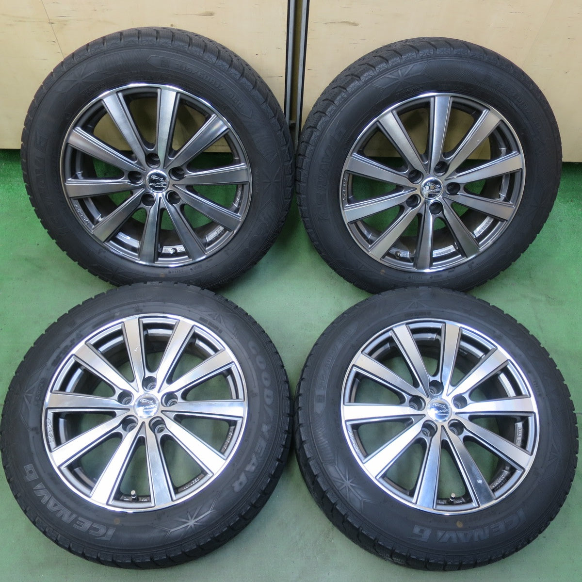 4本価格◎スタッドレス 215/60R17 グッドイヤー アイスナビ6 SMACK VI-R ENKEI スマック エンケイ 17インチ PCD114.3/5H◎6070903イス