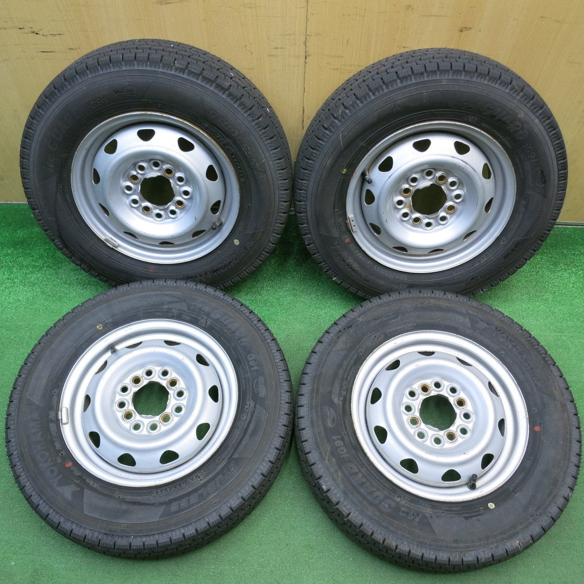 バリ溝！25年！ほぼ10分★スタッドレス 145/80R12 80/78N ヨコハマ アイスガード iG91 スチール ホイール 12インチ PCD100 110 114.3/4H マルチ★6040523HAス