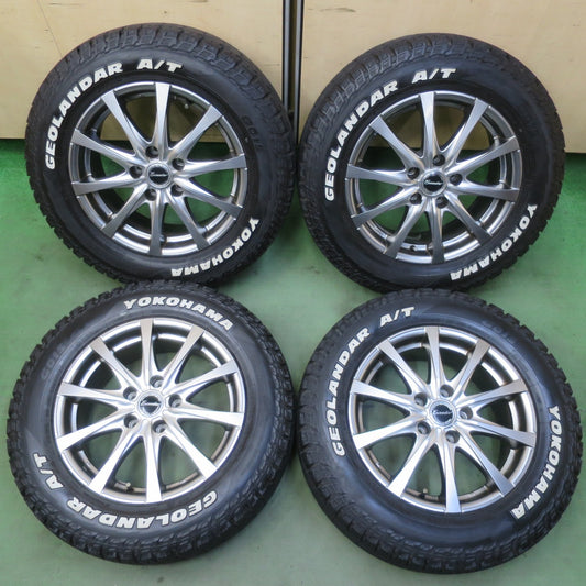 バリ溝！23年！キレイ！9.5分◎215/65R16 109/107S 8PR ヨコハマ ジオランダー A/T G015 ホワイトレター Exceeder エクシーダー 16インチ PCD114.3/5H◎6090403イノ