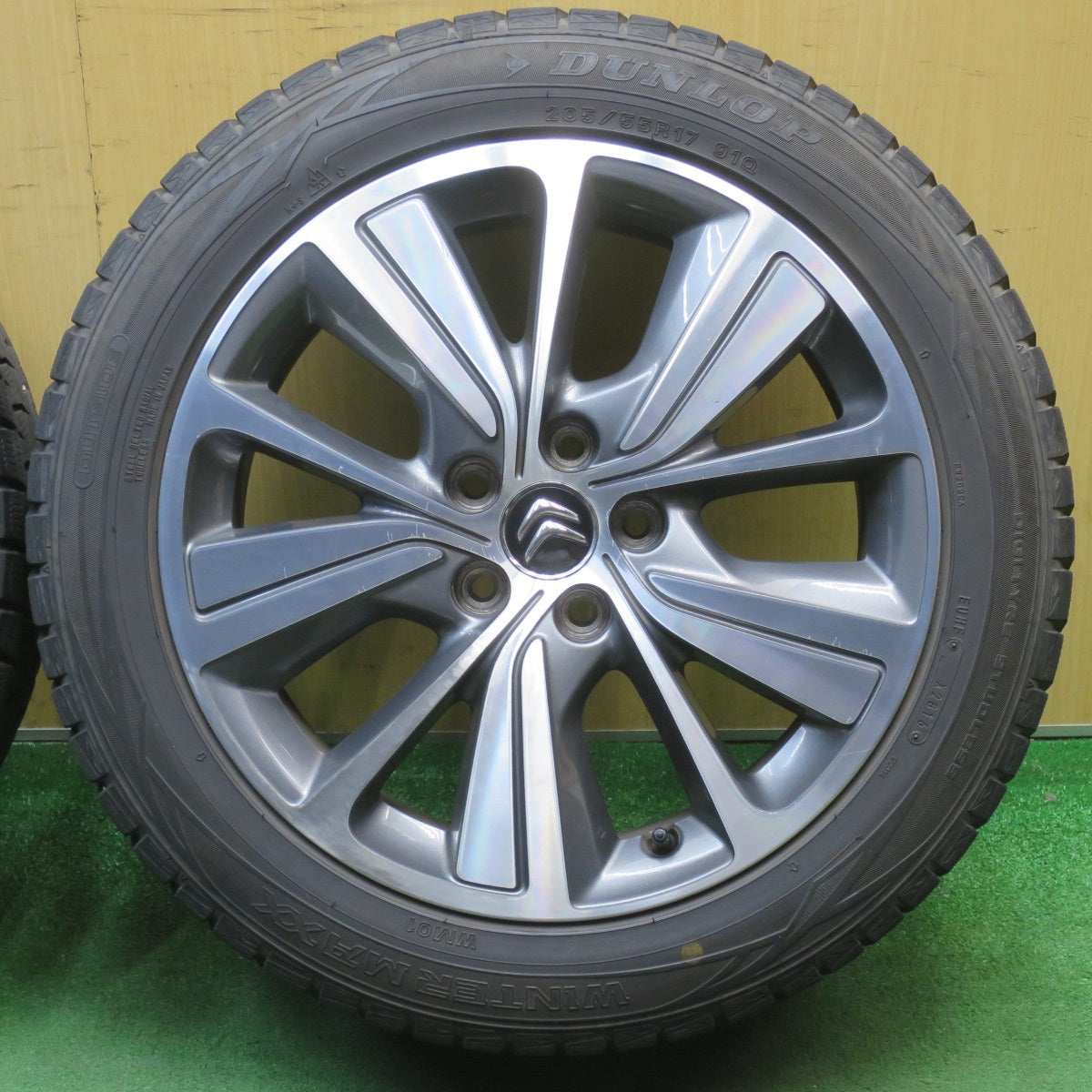 バリ溝！9分★シトロエン ピカソ C4 純正 205/55R17 スタッドレス ダンロップ ウインターマックス WM01 17インチ PCD108/5H★6051503NJス