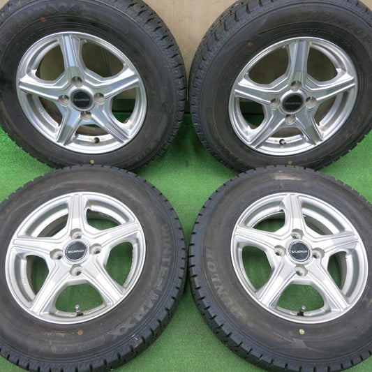 [送料無料] バリ溝！23年！キレイ！9.5分★スタッドレス 155/80R13 ダンロップ ウインターマックス WM02 BALMINUM バルミナ 13インチ PCD100/4H★5010408NJス