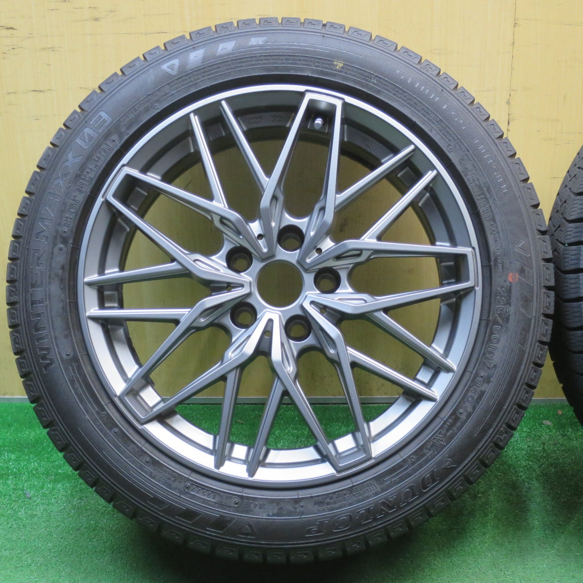 バリ溝！22年！キレイ！9分★BMW 等 EUROBAHN nurburg MTX 225/50R17 スタッドレス ダンロップ ウインターマックス 03 17インチ ユーロバーン ニュルブルグ PCD112/5H★6022510NJス