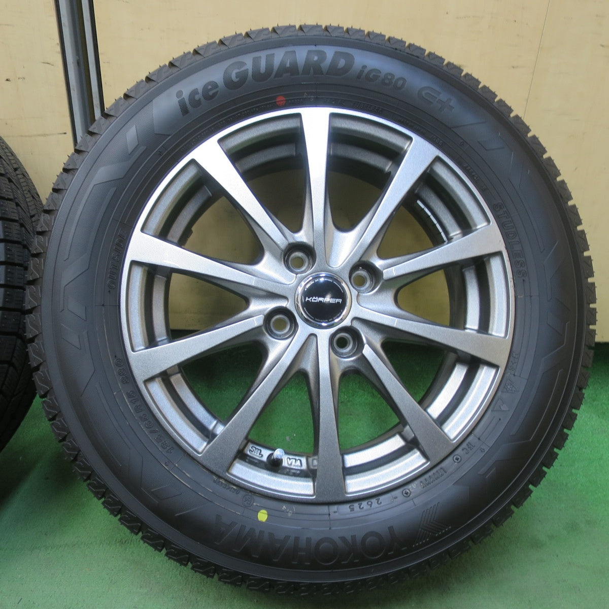 超バリ溝！25年！キレイ！ほぼ10分★スタッドレス 185/65R15 ヨコハマ アイスガード iG80 KORPER ケルパー 15インチ PCD100/4H★6031207イス