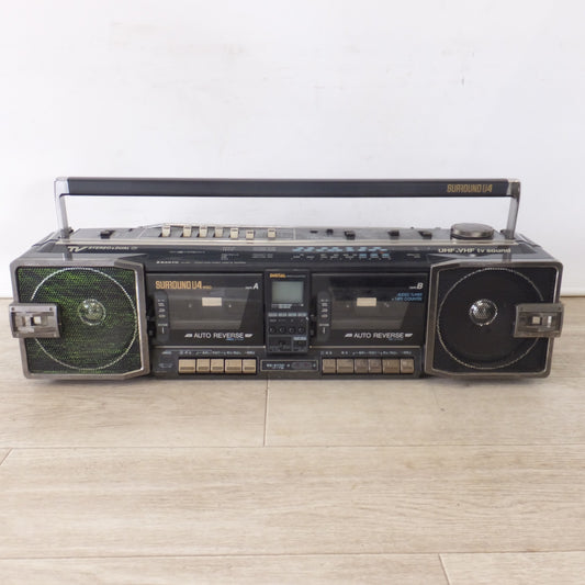 [送料無料] 現状品★三洋電機 SANYO ラジカセ U4-W80(K)　AC100V 50/60Hz　サンヨーステレオダブルカセット　昭和レトロ アンティーク★