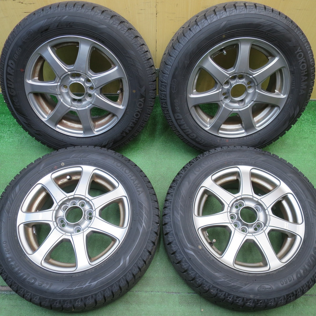 バリ溝！24年！9.5分★スタッドレス 175/70R14 ヨコハマ アイスガード iG60 社外 アルミ PCD100/4H 5H マルチ★6051101NJス