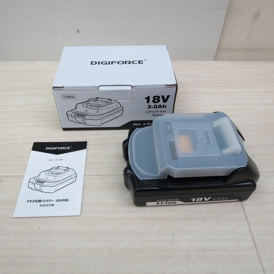 [送料無料] 美品☆DIGIFORCE デジフォース マキタ 互換 リチウム バッテリー 18V 3.0Ah BL1830B 外箱付き 電動 工具☆