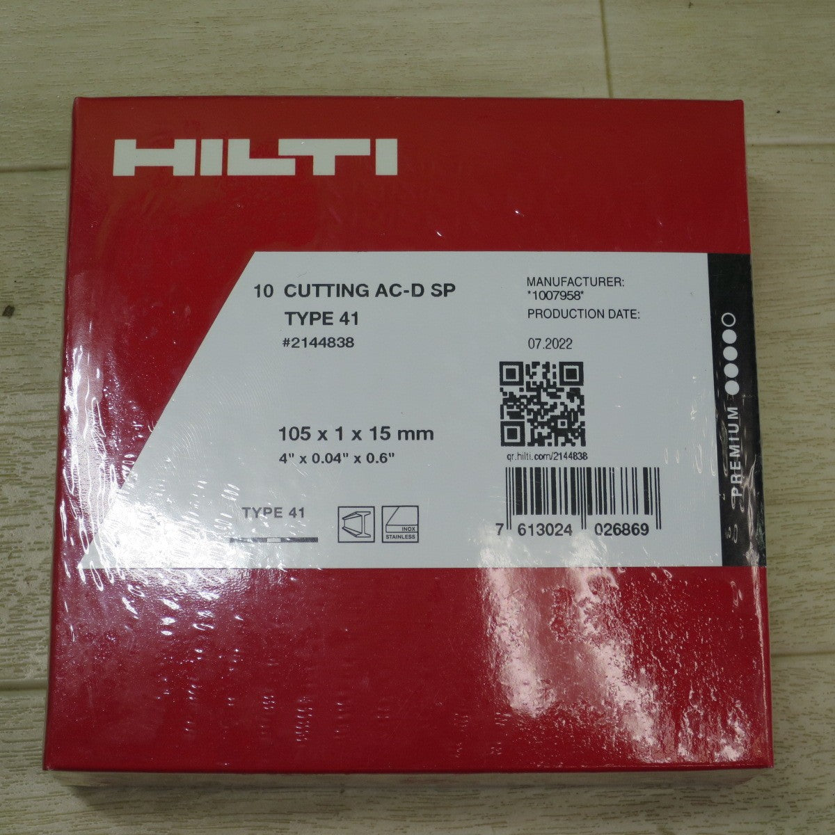 未使用・7箱セット☆HILTI ヒルティ 切断砥石 AC-D SP TYPE41 105×1×15mm ♯2144838 10枚入り×7☆