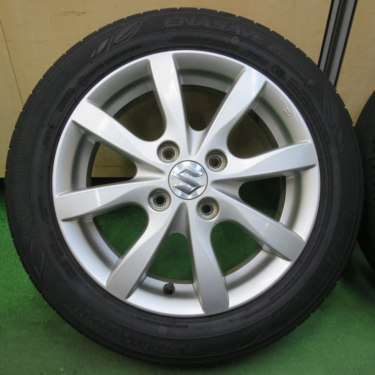 [送料無料] 4本価格★スズキ MH34S ワゴンR スティングレー 純正 155/65R14 ダンロップ エナセーブ EC300+ 14インチ PCD100/4H★5033108イノ