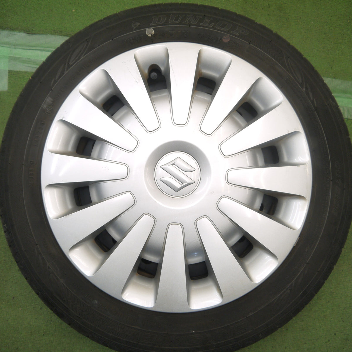 バリ溝！23年！8.5分◎スズキ ワゴンR スマイル 純正 スチール 155/65R14 ダンロップ エナセーブ EC300+ 14インチ PCD100/4H◎6092803Hノ