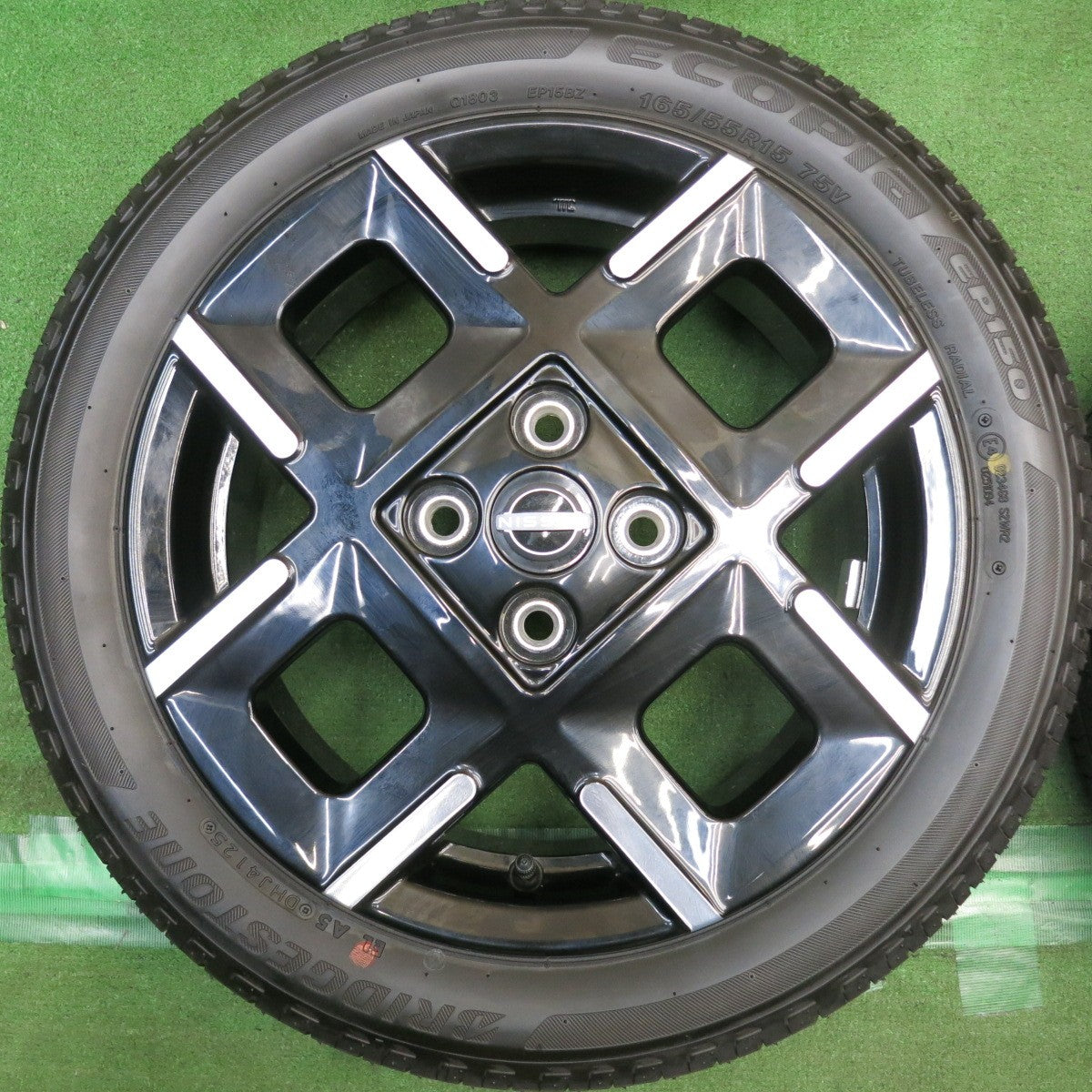 新車外し！25年◎日産 ルークス ハイウェイスター Gターボ 純正 165/55R15 ブリヂストン エコピア EP150 15インチ PCD100/4H◎6092703HAノ