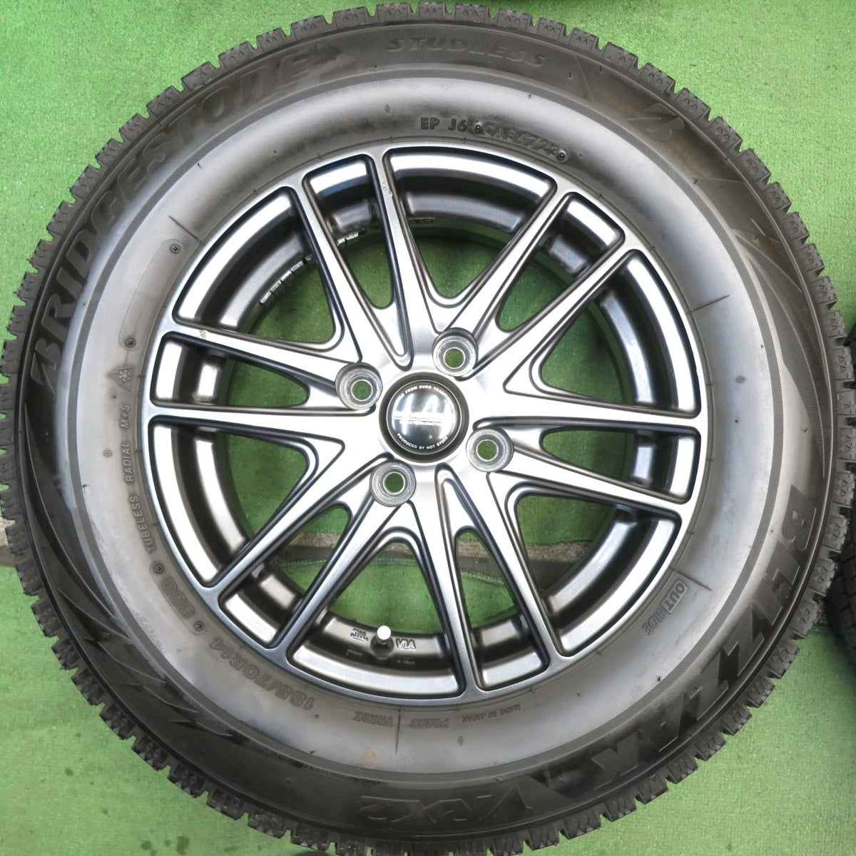 バリ溝！23年！9分◎スタッドレス 185/70R14 ブリヂストン ブリザック VRX2 WAREN ヴァーレン 14インチ PCD100/4H◎6081609HAス