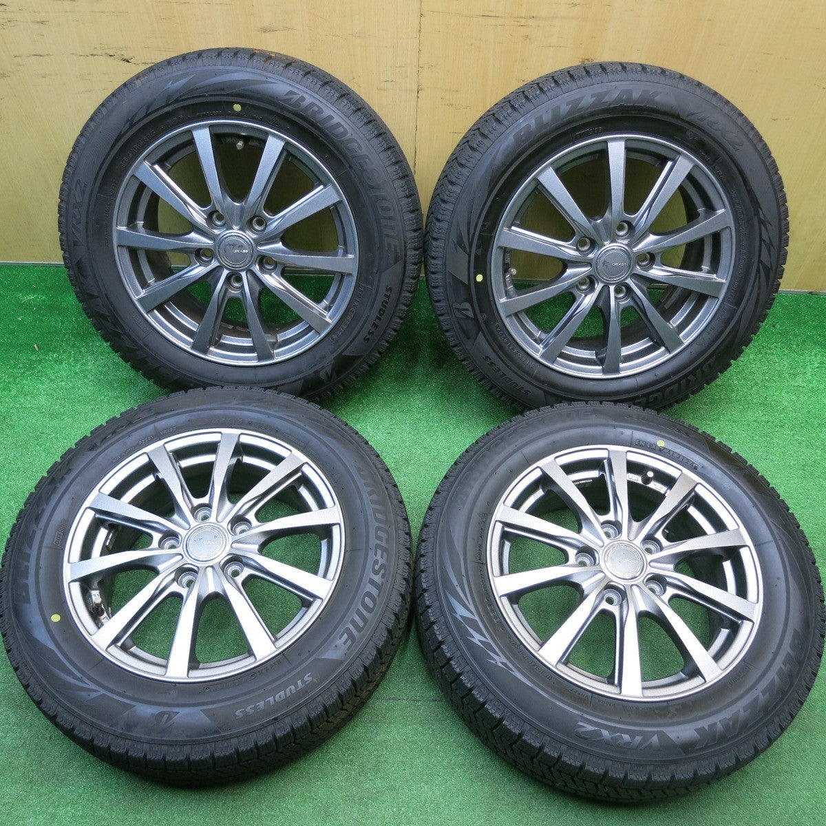 バリ溝！24年！キレイ！9.5分以上★スタッドレス 185/65R15 ブリヂストン ブリザック VRX2 GRASS グラス 15インチ PCD114.3/5H★5112006HAス