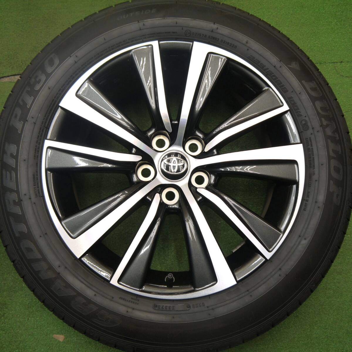 バリ溝 23年 綺麗 9.5分以上★トヨタ 80系 ハリアー Gグレード 純正 225/60R18 ダンロップ PT30 PCD114.3/5H★5040108Hノ