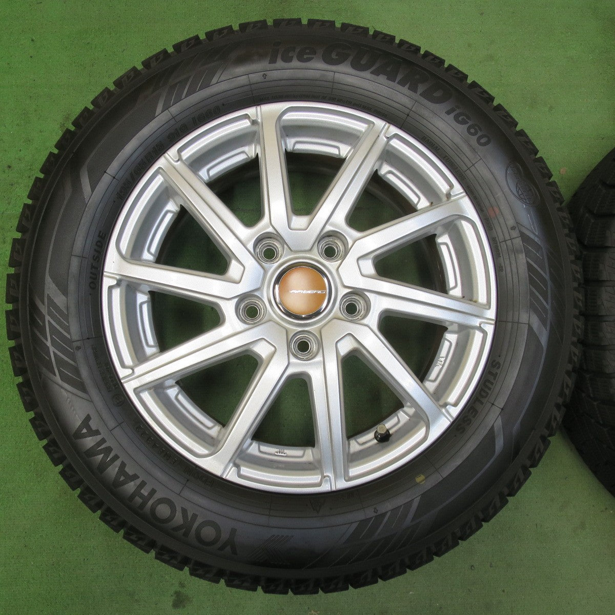 バリ溝！22年！キレイ！ほぼ10分★スタッドレス 195/65R15 ヨコハマ アイスガード iG60 AIRBERG LAUREN エアベルグ ローレン 15インチ PCD114.3/5H★5093011イス
