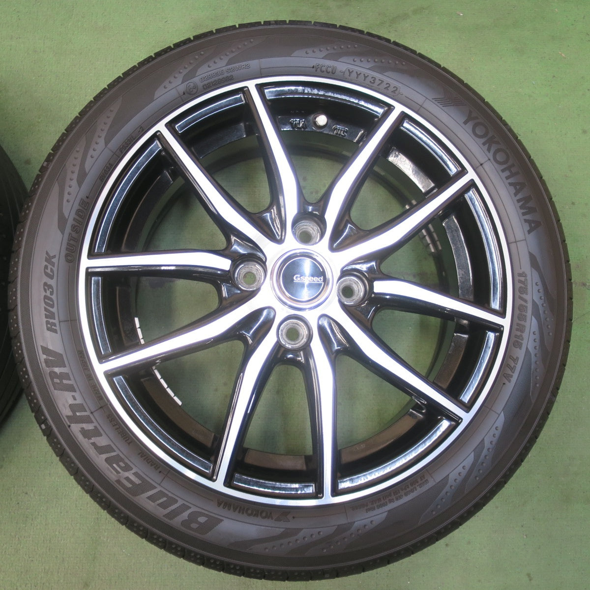 キレイ！22年◎175/55R15 ヨコハマ BluEarth-RV RV03 CK G.speed Gスピード ブルーアース 15インチ PCD100/4H◎6091107イノ