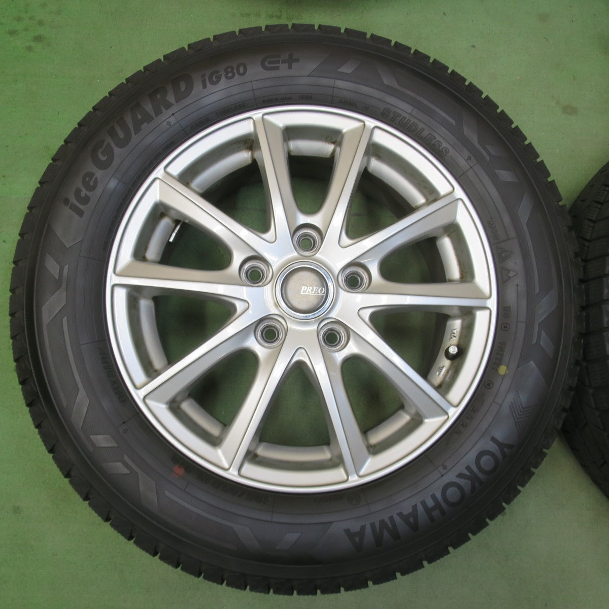 バリ溝！25年！ほぼ10分★スタッドレス 195/65R15 ヨコハマ アイスガード iG80 PREO プレオ 15インチ PCD114.3/5H★6032505イス
