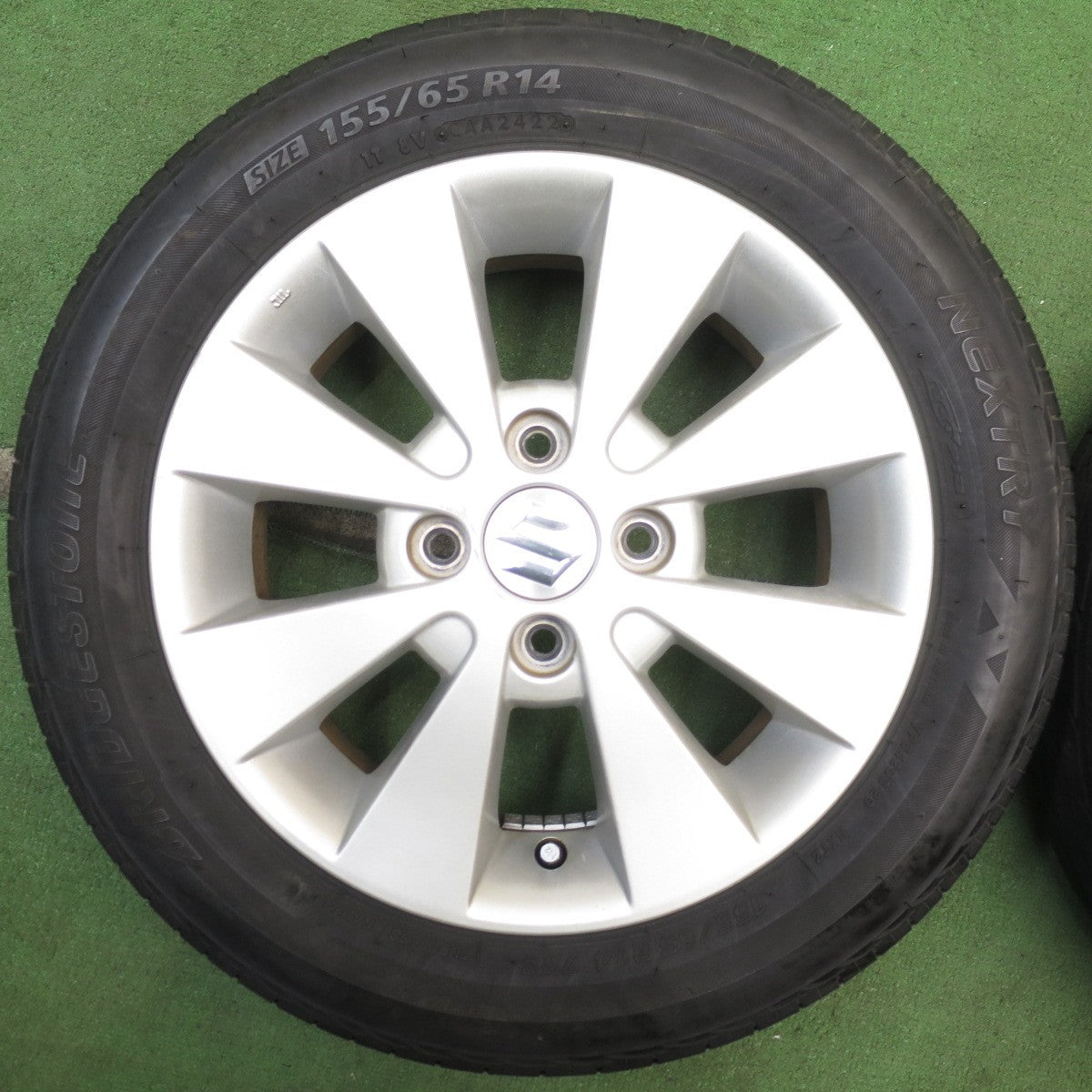 バリ溝！22年！8.5分★スズキ ワゴンR 純正 155/65R14 ブリヂストン ネクストリー エコピア 14インチ PCD100/4H★5073104NJス