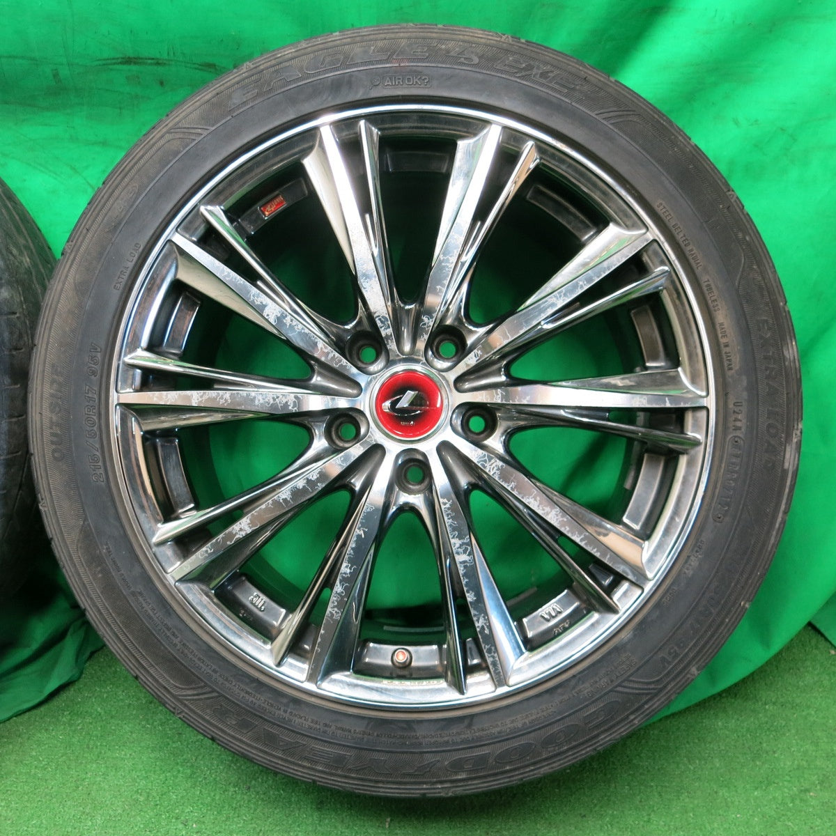 *送料無料* 4本価格★LEONIS WX weds 215/50R17 グッドイヤー イーグル LS EXE レオニス 17インチ PCD114.3/5H★4052902ナノ