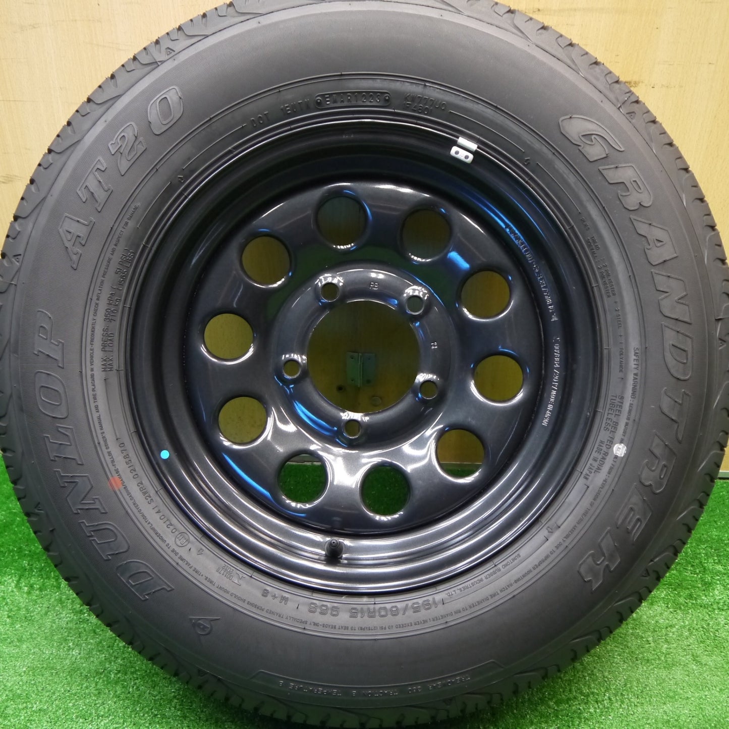 未使用！23年！1本★スズキ ジムニー シエラ 純正 スチール 195/80R15 ダンロップ AT20 グラントレック 15インチ スペア PCD139.7/5H★5102002Hノ