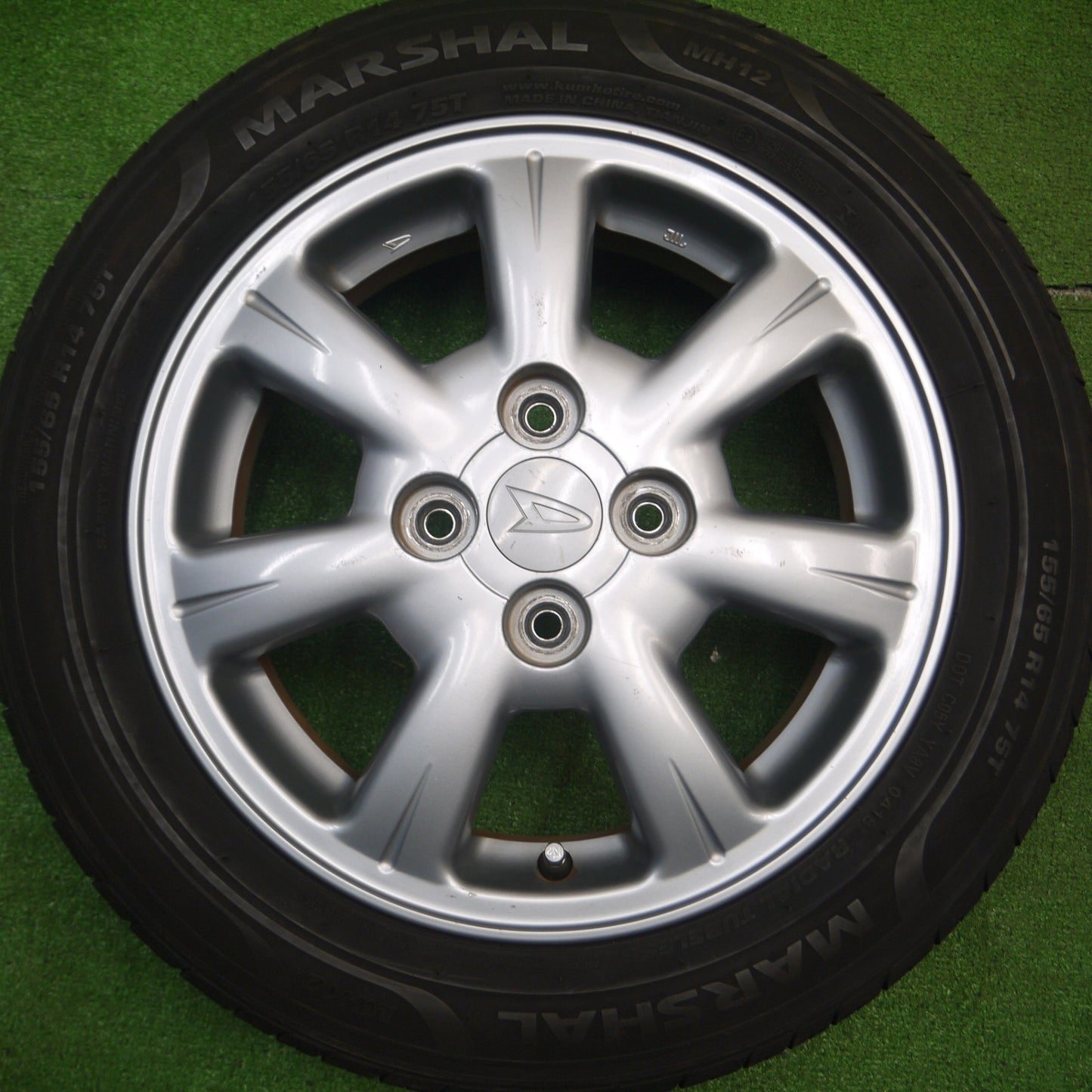 [送料無料] バリ溝！9分★ダイハツ タント ムーヴ 等 純正 155/65R14 マーシャル MH12 14インチ PCD100/4H★4120904Hノ