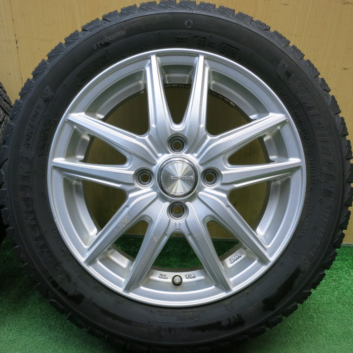 バリ溝！8.5分◎スタッドレス 155/65R14 ミシュラン X-ICE SNOW ECO FORME SE-20 エコフォルム 14インチ PCD100/4H◎6073007HAス