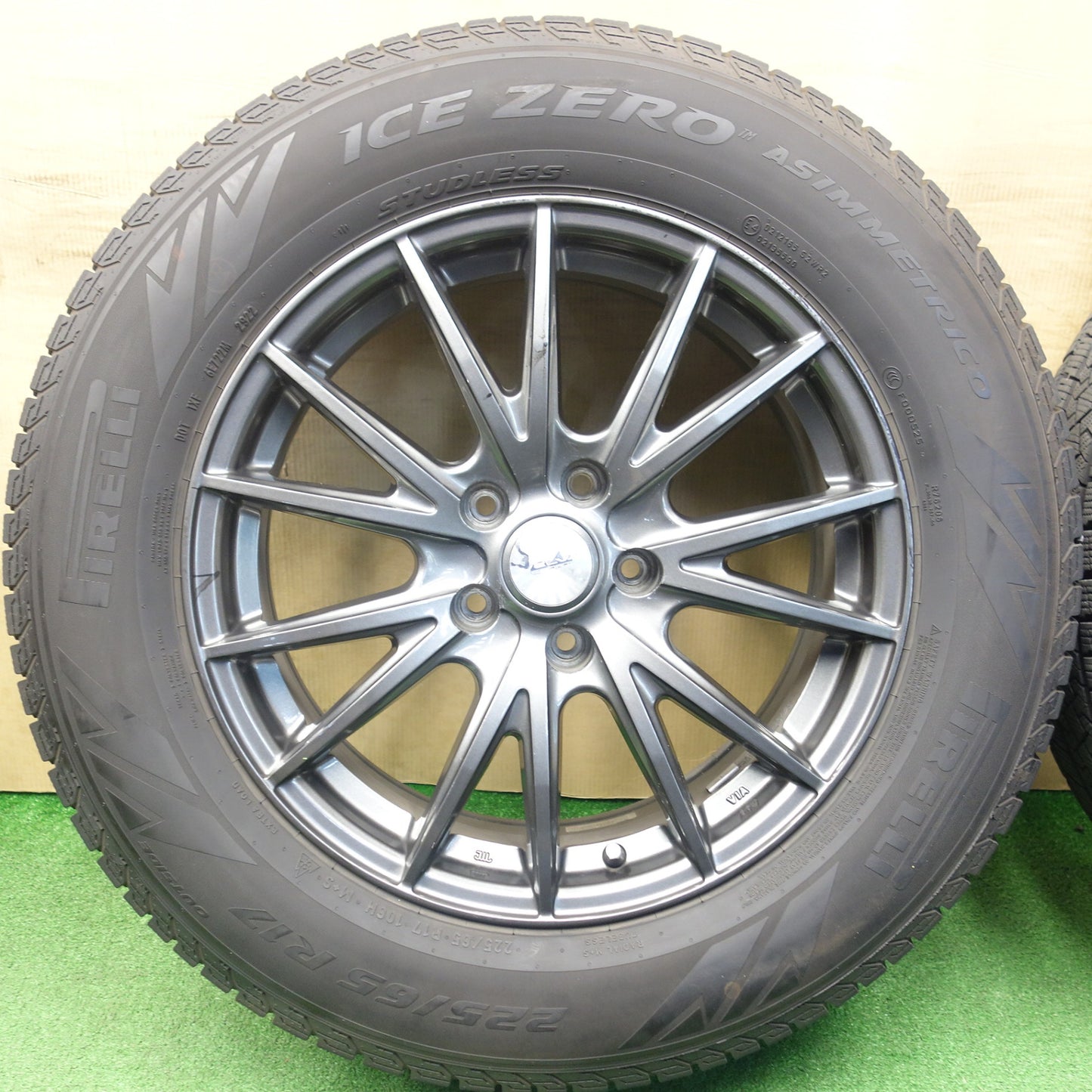 バリ溝！22年！9分★スタッドレス 225/65R17 ピレリ アイスゼロ アシンメトリコ VELVA SPORT ヴェルヴァ スポーツ 17インチ PCD114.3/5H★6031201KTス