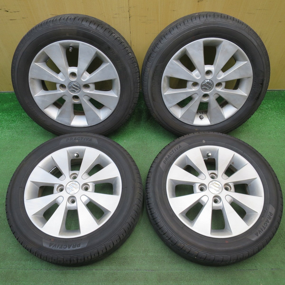 バリ溝！25年！9分★スズキ ワゴンR 純正 155/65R14 プラクティバ ヨコハマ製 14インチ PCD100/4H★6032411NJノ