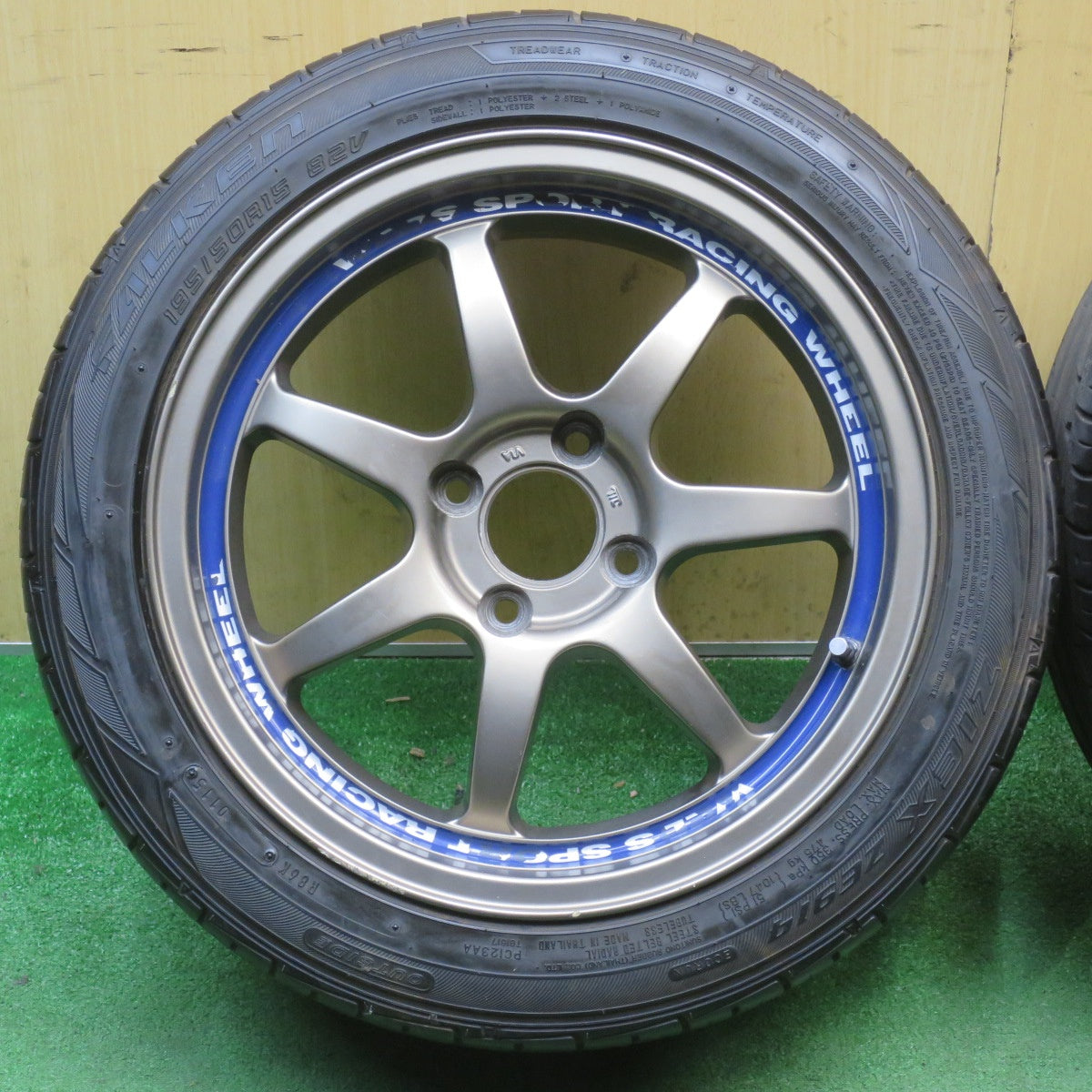 バリ溝！8.5分★WedsSport SA-90 195/50R15 ファルケン ZIEX ZE914 ウェッズスポーツ 15インチ PCD100/4H★6050402NJノ