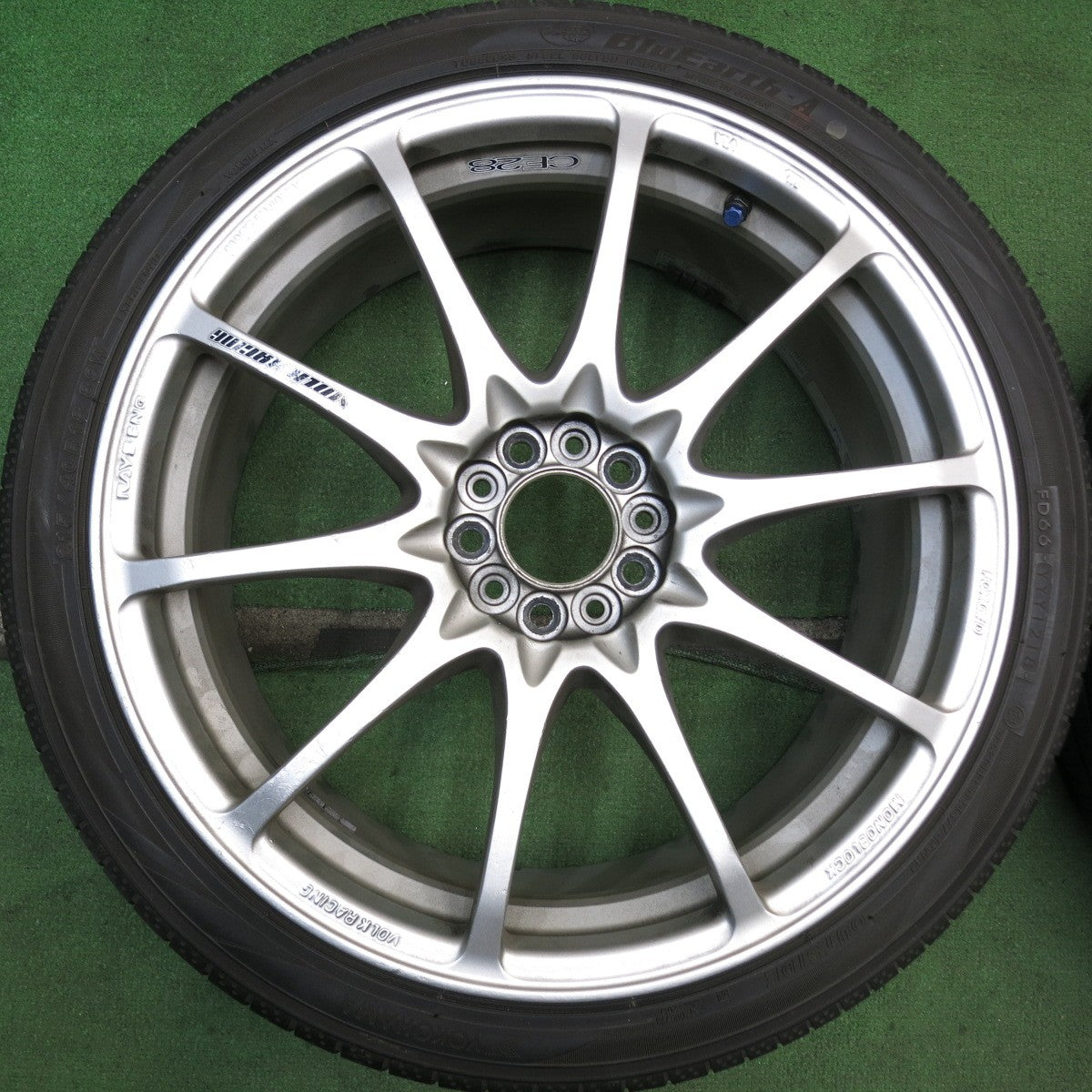 バリ溝！8.5分◎RAYS VOLK RACING CE28NF MONOBLOCK 鍛造 215/40R18 ヨコハマ BluEarth-A AE50 レイズ モノブロック 18インチ PCD100/5H◎6080403AKノ