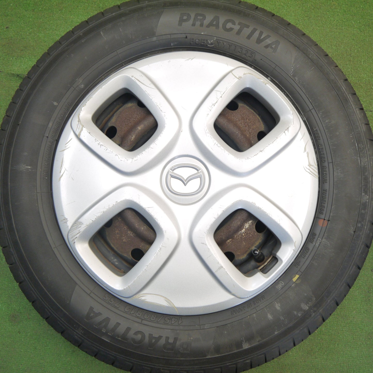 4本価格！25年★マツダ キャロル 純正 スチール 145/80R13 プラクティバ ヨコハマ 13インチ PCD100/4H★6041305Hノ