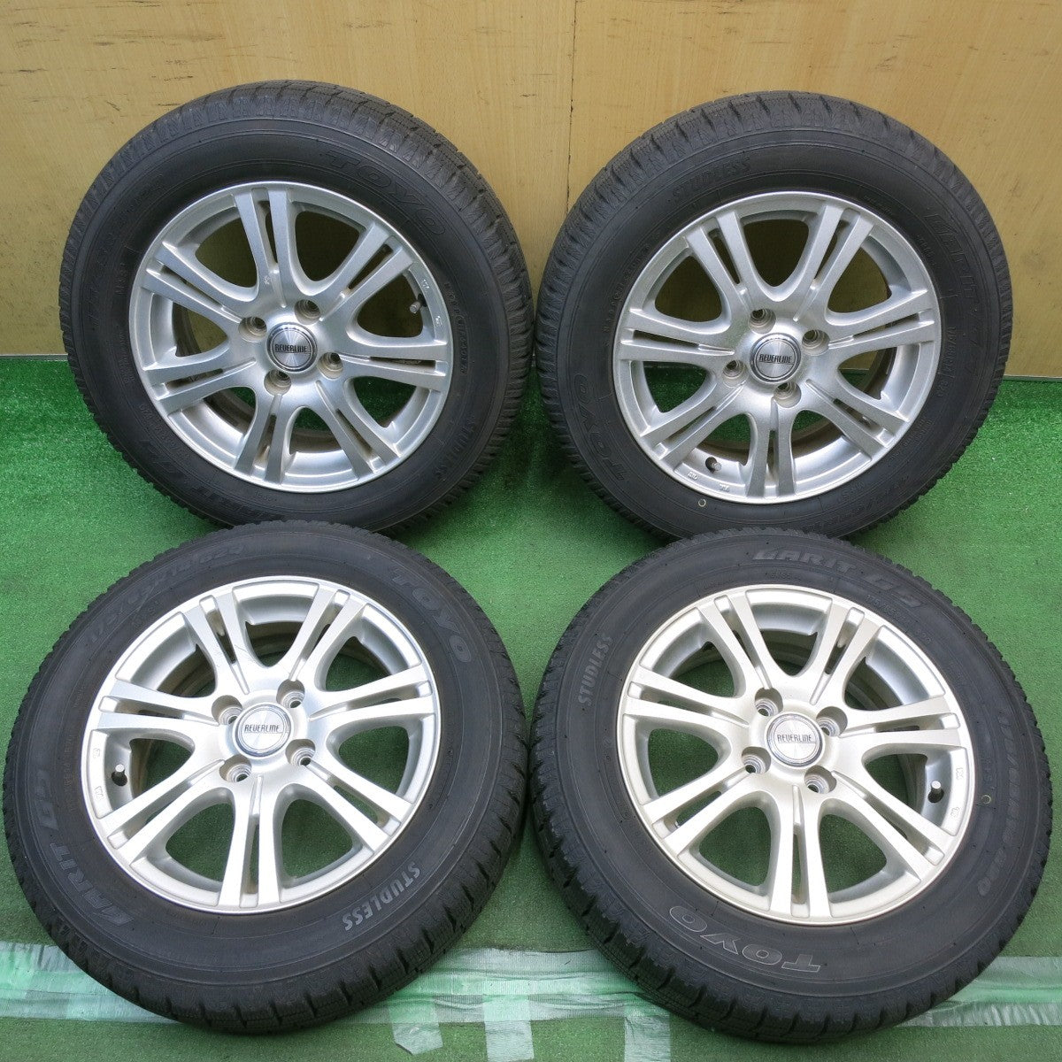 バリ溝！9分◎スタッドレス 175/65R14 トーヨー ガリット G5 REVERLINE リバーライン 14インチ PCD100/4H◎6100309HAス