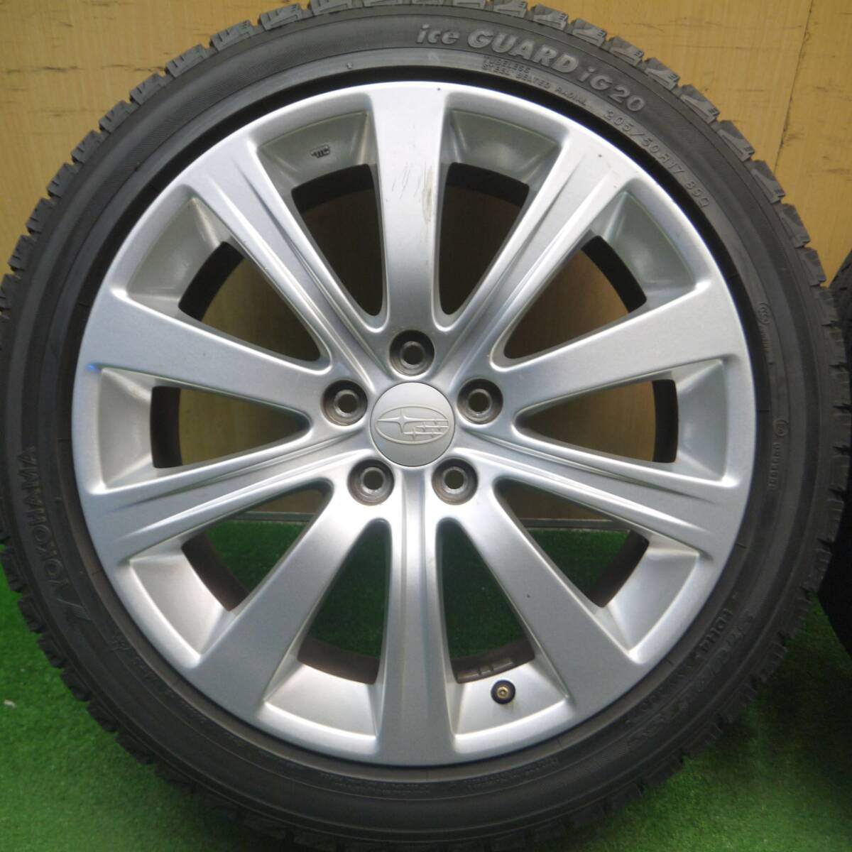 4本価格★スバル インプレッサ 等 純正 205/50R17 スタッドレス ヨコハマ アイスガード iG20 17インチ PCD100/5H★5021004Hス