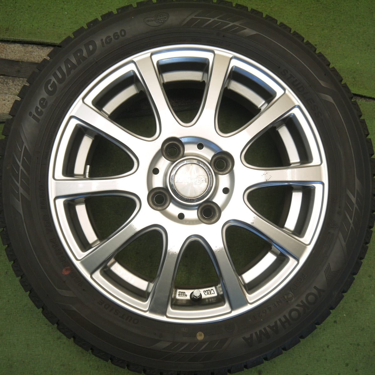 バリ溝！ほぼ10分◎スタッドレス 155/65R14 ヨコハマ アイスガード iG60 LAYCEA レイシア 14インチ PCD100/4H◎6090201Hス