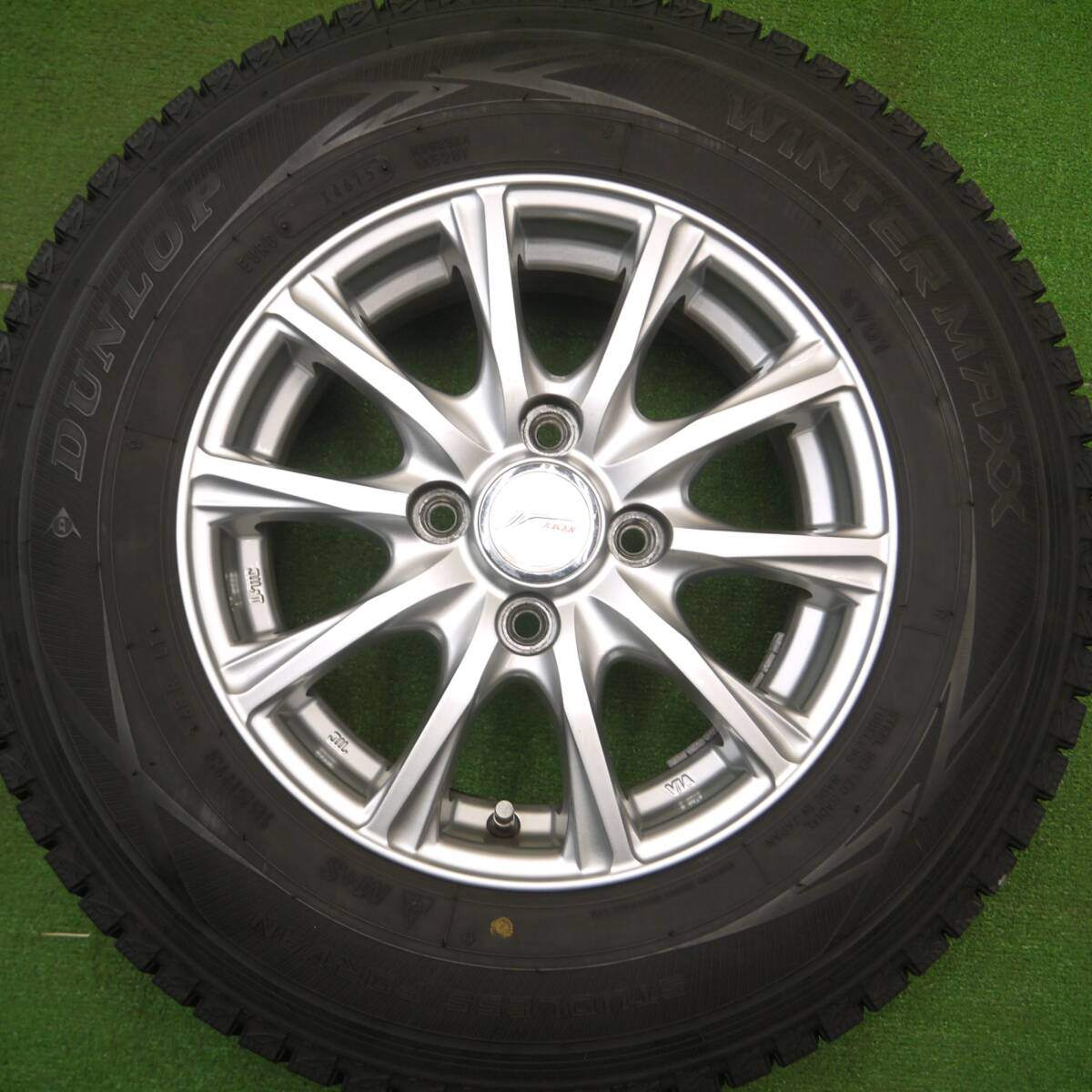 バリ溝！キレイ！9.5分★スタッドレス 165R13 6PR ダンロップ ウインターマックス SV01 JOKER ジョーカー 13インチ PCD100/4H★5011403Hス