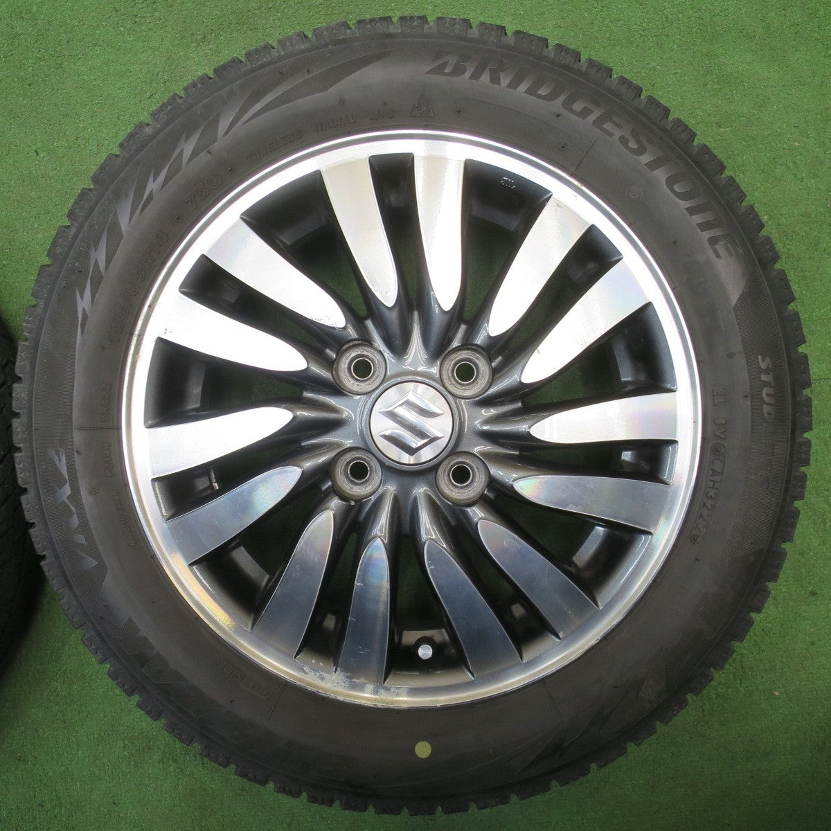 4本価格！22年★スズキ ソリオ 純正 155/65R14 スタッドレス ブリヂストン ブリザック VRX2 14インチ PCD100/4H★6041303NJス