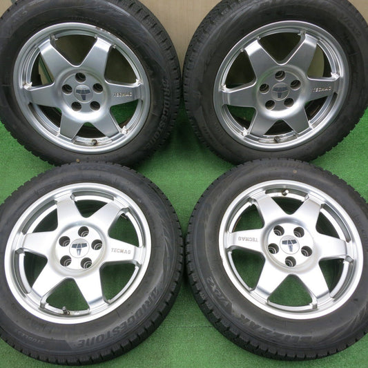 バリ溝 23年 8.5分★アウディ A1 等 185/60R15 スタッドレス ブリヂストン VRX2 TECMAG TARGA テクマグ PCD100/5H★4121803NJス