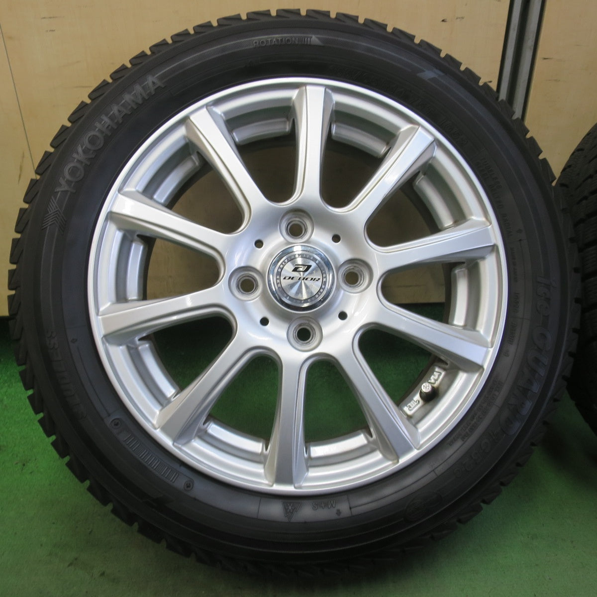 バリ溝！25年！キレイ！ほぼ10分★スタッドレス 155/65R14 ヨコハマ アイスガード iG52C DEBOR 社外 アルミ 14インチ PCD100/4H★6052705イス