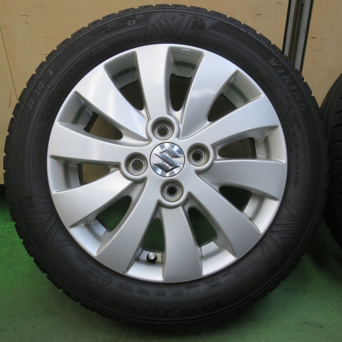 4本価格◎スズキ MK32S スペーシア カスタム 純正 155/65R14 バイキング CITYTECHⅡ 14インチ PCD100/4H◎6072801イノ