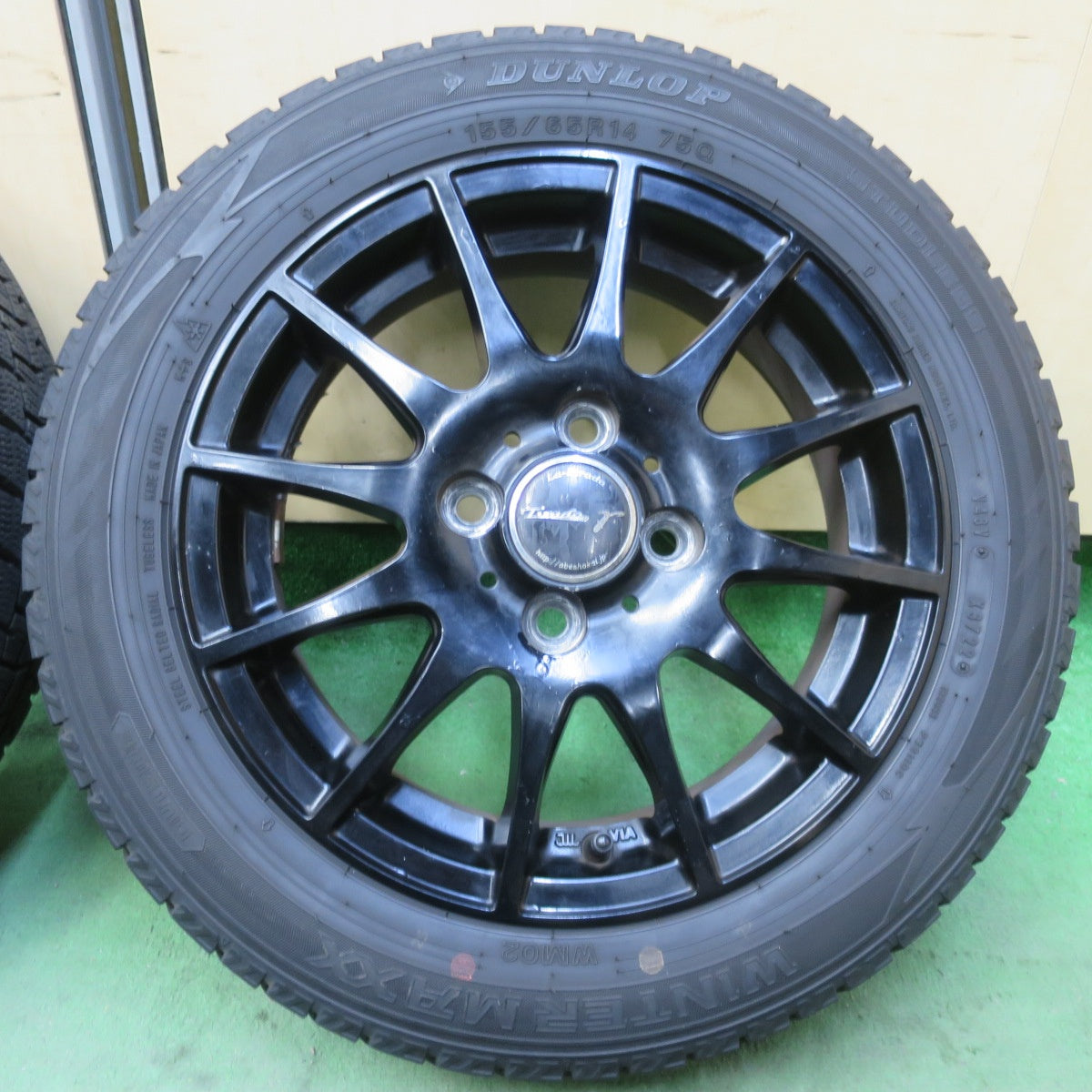 4本価格！22年◎スタッドレス 155/65R14 ダンロップ ウインターマックス WM02 Tirado γ La-Strada 阿部商会 ティラード 14インチ PCD100/4H◎6100603イス