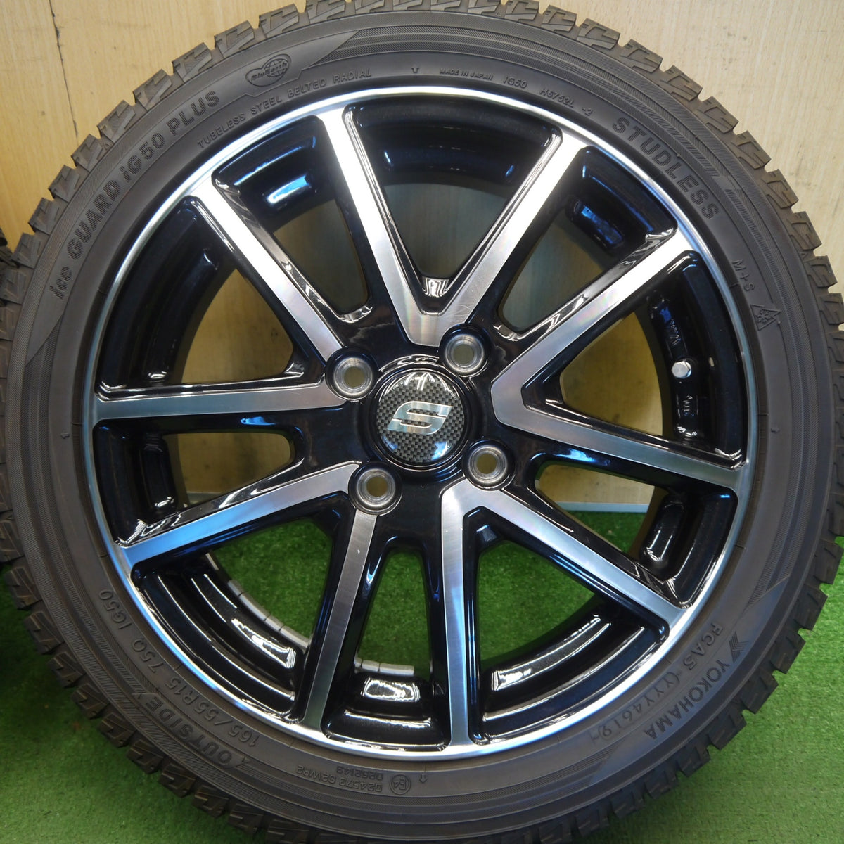 バリ溝！キレイ！9.5分◎スタッドレス 165/55R15 ヨコハマ アイスガード iG50 プラス STRANGER ストレンジャー 15インチ 軽サイズ PCD100/4H◎6090205Hス