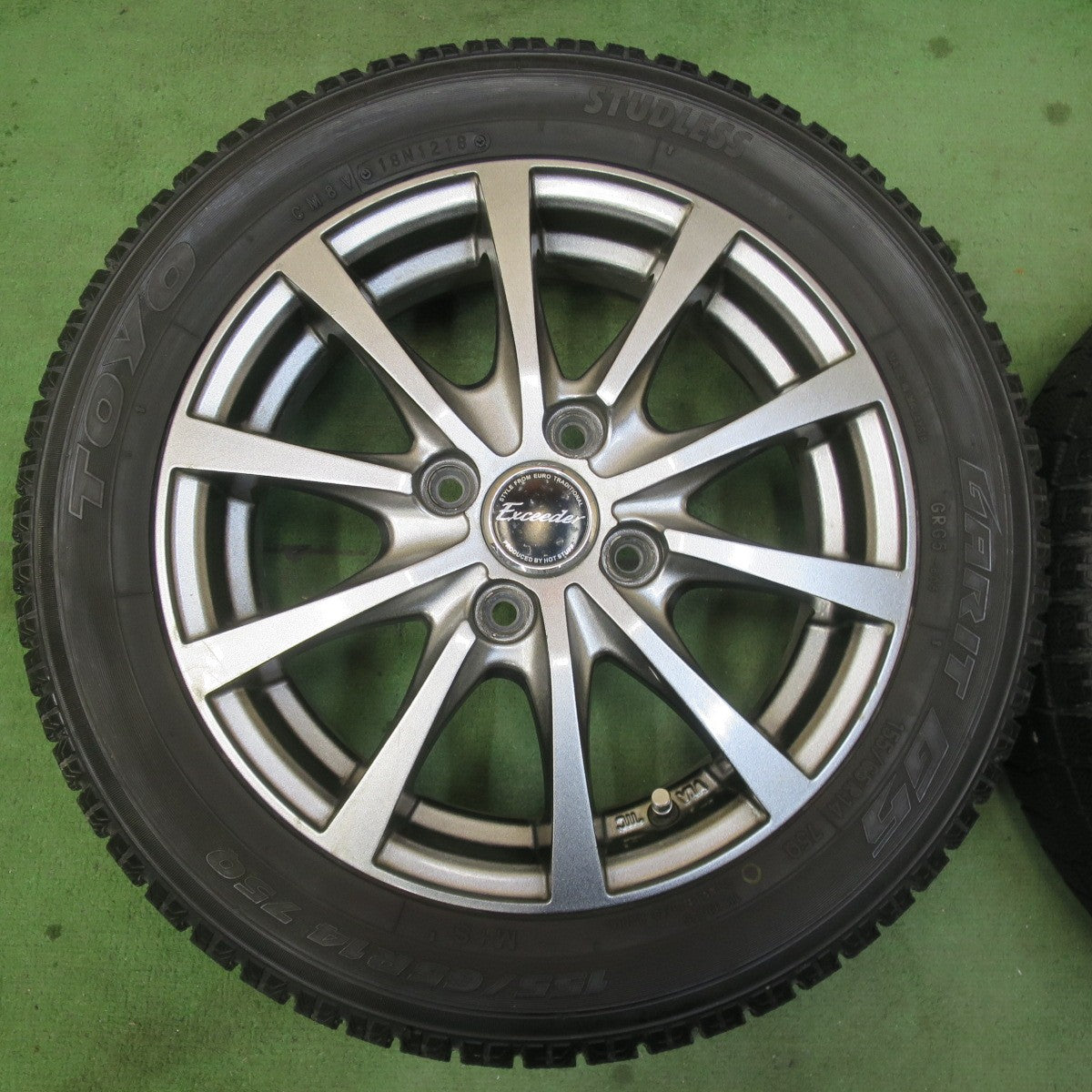 バリ溝！9分★スタッドレス 155/65R14 トーヨー ガリット G5 Exceeder エクシーダー 14インチ PCD100/4H★6011202イス