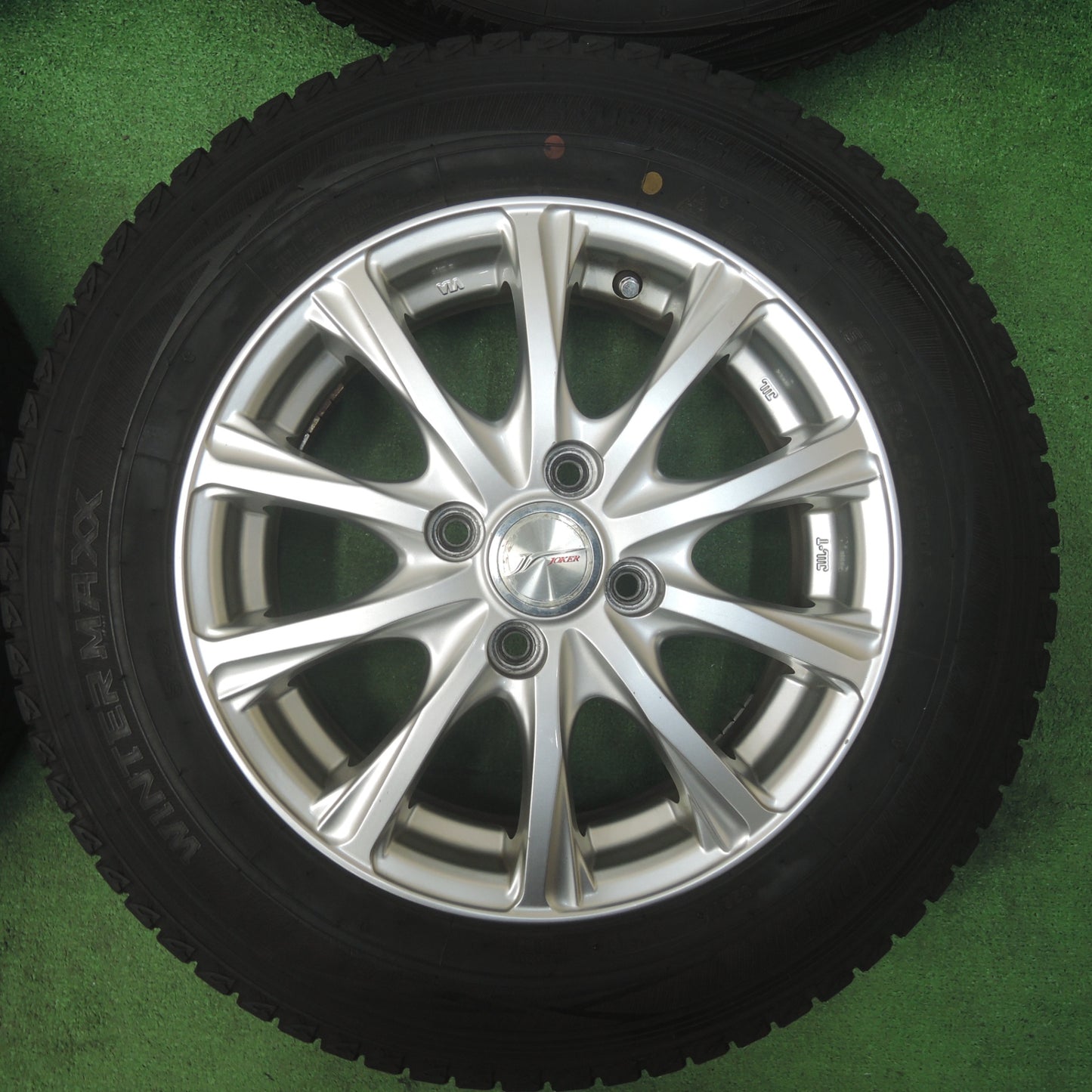*送料無料* バリ溝！キレイ！9.5分★スタッドレス 155/80R14 88/86N ダンロップ ウインターマックス SV01 JOKER ジョーカー 14インチ PCD100/4H★4032003SYス